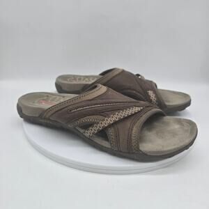 Merrell Women's Terran Slide II Dark Earth Slip on Flat Sandals Brown Size 10
